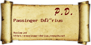 Passinger Dárius névjegykártya